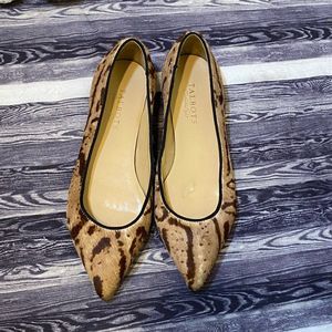 Talbots Calf Hair Animal Print Genuine Leather Flats Size 7.5